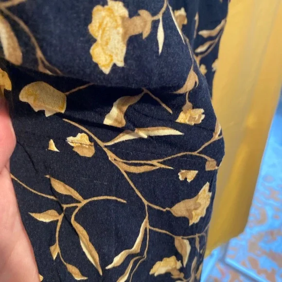 R&K Black Maxi Dress with Gold Floral Pattern - Picture 3 of 4